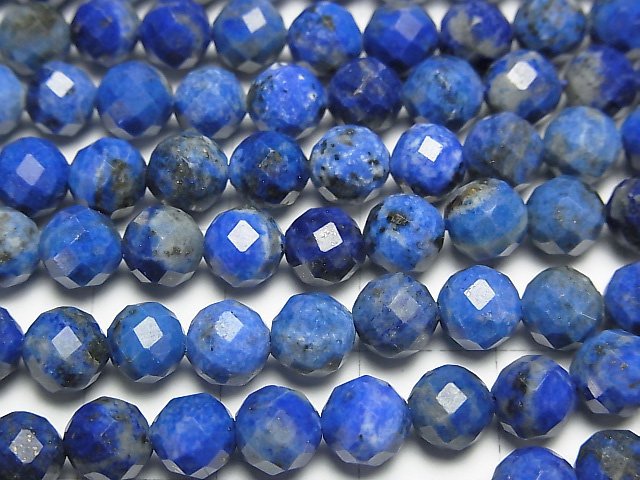 [Video] High Quality! Lapislazuli AA+ Faceted Round 6mm 1strand beads (aprx.15inch/36cm)