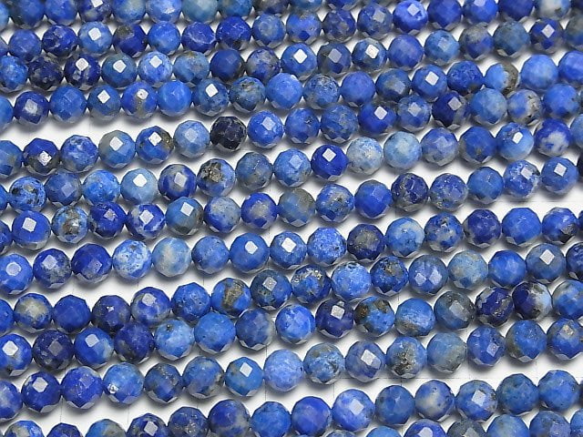 [Video] High Quality! Lapislazuli AA+ Faceted Round 6mm 1strand beads (aprx.15inch/36cm)