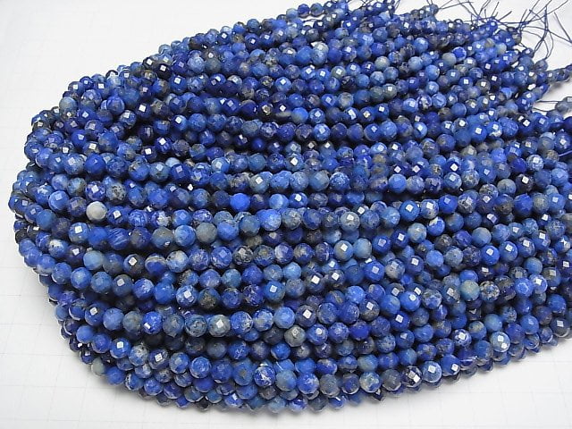 [Video] High Quality! Lapislazuli AA+ Faceted Round 6mm 1strand beads (aprx.15inch/36cm)