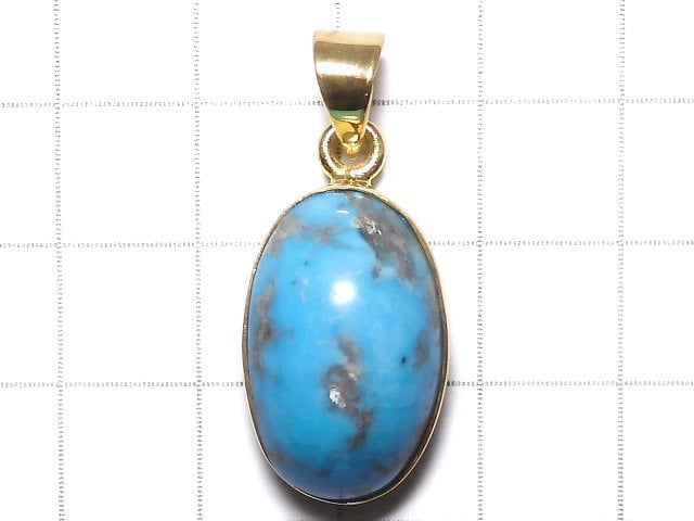 [Video][One of a kind] Persian Turquoise AA++ Pendant 18KGP NO.121