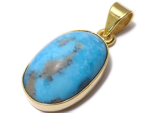 [Video][One of a kind] Persian Turquoise AA++ Pendant 18KGP NO.122