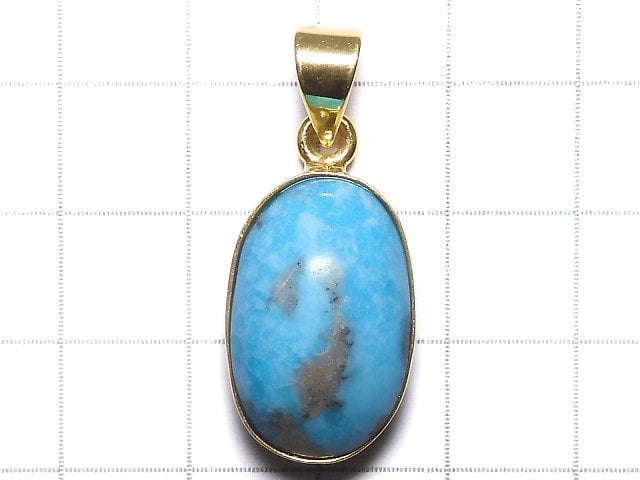 [Video][One of a kind] Persian Turquoise AA++ Pendant 18KGP NO.122