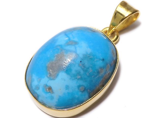 [Video][One of a kind] Persian Turquoise AA++ Pendant 18KGP NO.123