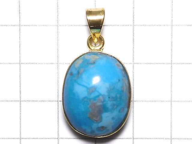 [Video][One of a kind] Persian Turquoise AA++ Pendant 18KGP NO.123