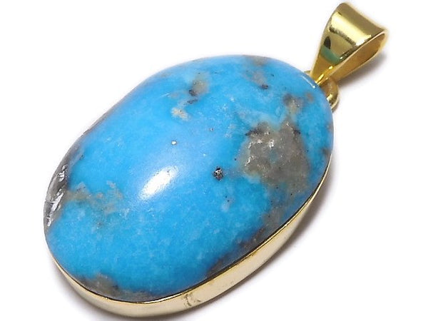 [Video][One of a kind] Persian Turquoise AA++ Pendant 18KGP NO.124