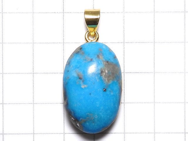 [Video][One of a kind] Persian Turquoise AA++ Pendant 18KGP NO.124