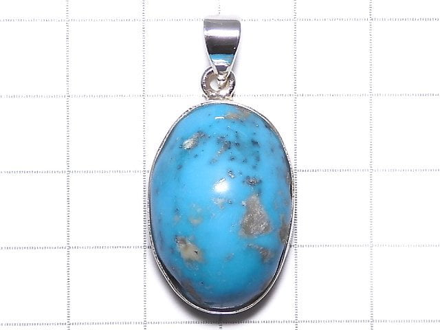 [Video][One of a kind] Persian Turquoise AA++ Pendant Silver925 NO.128