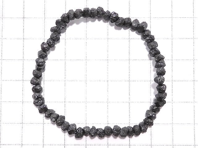 [Video][One of a kind] [1mm hole] Black Diamond Rough Nugget Bracelet NO.107