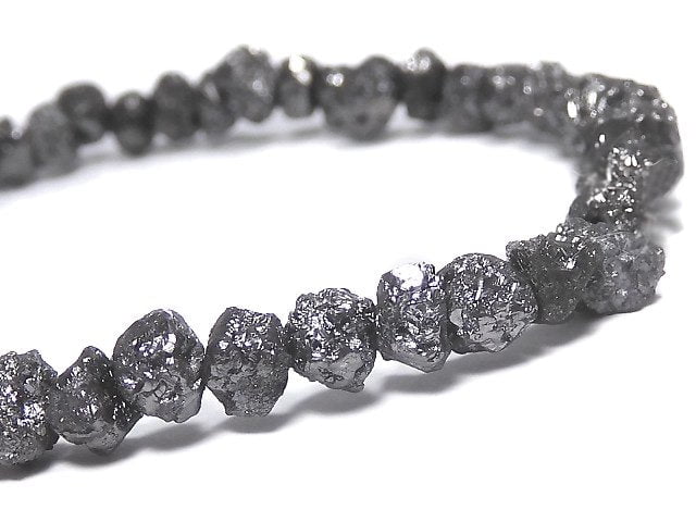 [Video][One of a kind] [1mm hole] Black Diamond Rough Nugget Bracelet NO.109