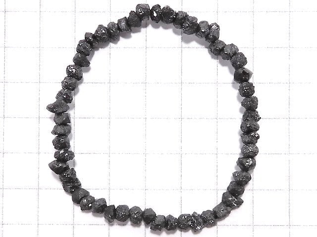 [Video][One of a kind] [1mm hole] Black Diamond Rough Nugget Bracelet NO.109