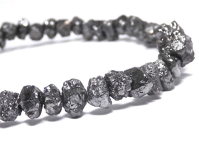 [Video][One of a kind] [1mm hole] Black Diamond Rough Nugget Bracelet NO.110