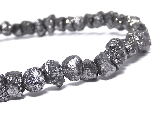 [Video][One of a kind] [1mm hole] Black Diamond Rough Nugget Bracelet NO.111