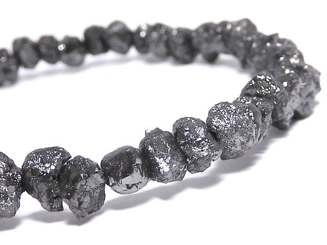 [Video][One of a kind] [1mm hole] Black Diamond Rough Nugget Bracelet NO.113