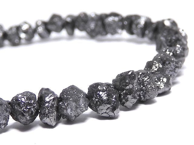 [Video][One of a kind] [1mm hole] Black Diamond Rough Nugget Bracelet NO.114