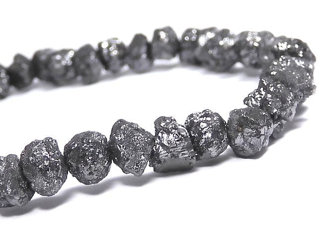 [Video][One of a kind] [1mm hole] Black Diamond Rough Nugget Bracelet NO.116