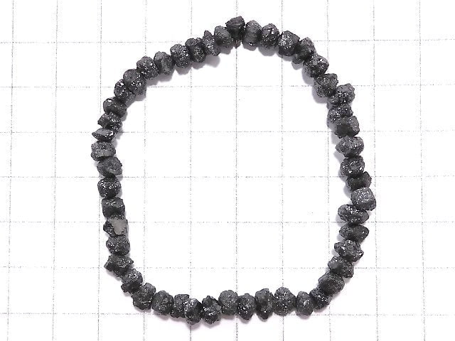 [Video][One of a kind] [1mm hole] Black Diamond Rough Nugget Bracelet NO.116