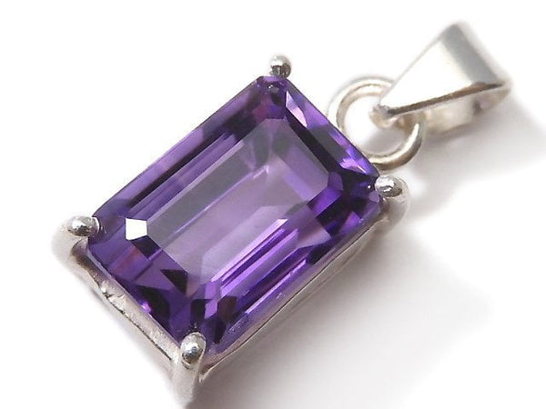 [Video][One of a kind] High Quality Amethyst AAA Faceted Pendant Silver925 NO.142