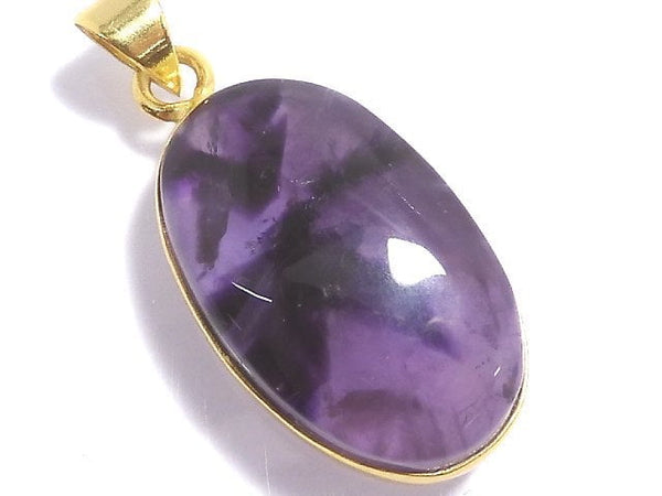 [Video][One of a kind] Trapiche Amethyst Pendant 18KGP NO.52