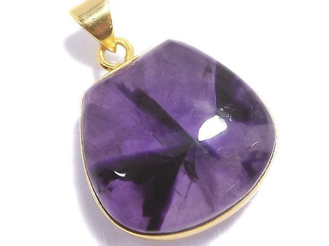 [Video][One of a kind] Trapiche Amethyst Pendant 18KGP NO.55