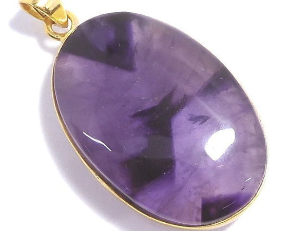 [Video][One of a kind] Trapiche Amethyst Pendant 18KGP NO.60