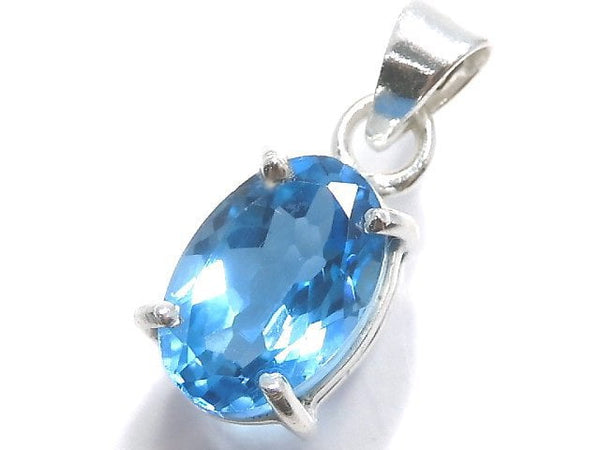 [Video][One of a kind] High Quality Swiss Blue Topaz AAA Pendant Silver925 NO.41