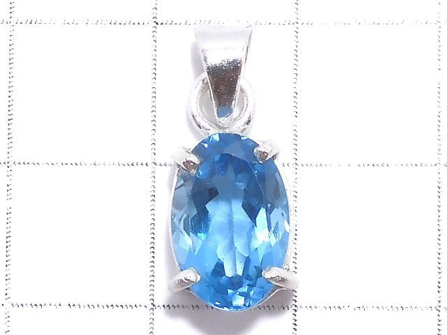 [Video][One of a kind] High Quality Swiss Blue Topaz AAA Pendant Silver925 NO.41