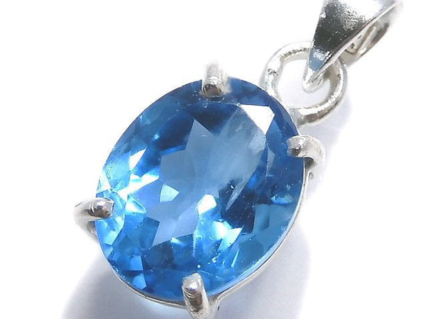 [Video][One of a kind] High Quality Swiss Blue Topaz AAA Pendant Silver925 NO.44