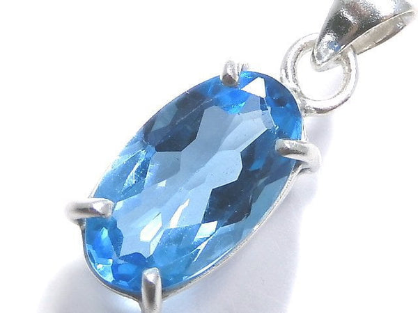 [Video][One of a kind] High Quality Swiss Blue Topaz AAA Pendant Silver925 NO.47