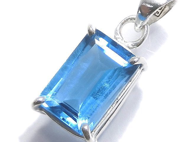 [Video][One of a kind] High Quality Swiss Blue Topaz AAA Pendant Silver925 NO.48