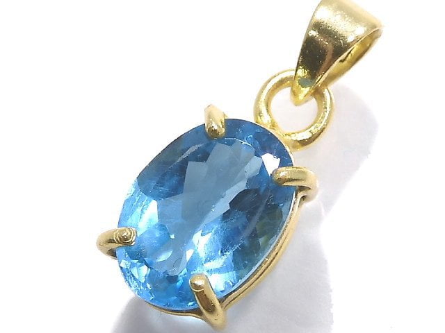 [Video][One of a kind] High Quality Swiss Blue Topaz AAA Pendant 18KGP NO.51