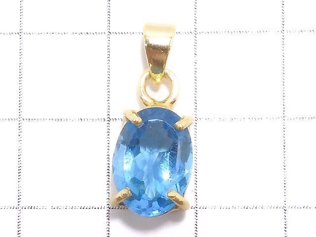 [Video][One of a kind] High Quality Swiss Blue Topaz AAA Pendant 18KGP NO.51