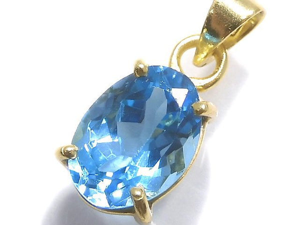 [Video][One of a kind] High Quality Swiss Blue Topaz AAA Pendant 18KGP NO.53