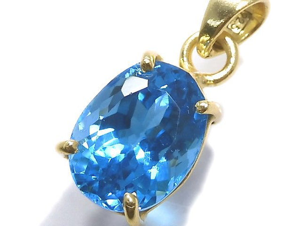 [Video][One of a kind] High Quality Swiss Blue Topaz AAA Pendant 18KGP NO.56