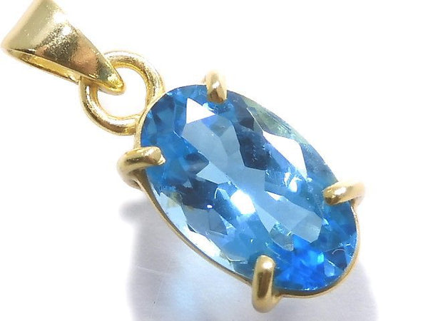 [Video][One of a kind] High Quality Swiss Blue Topaz AAA Pendant 18KGP NO.58