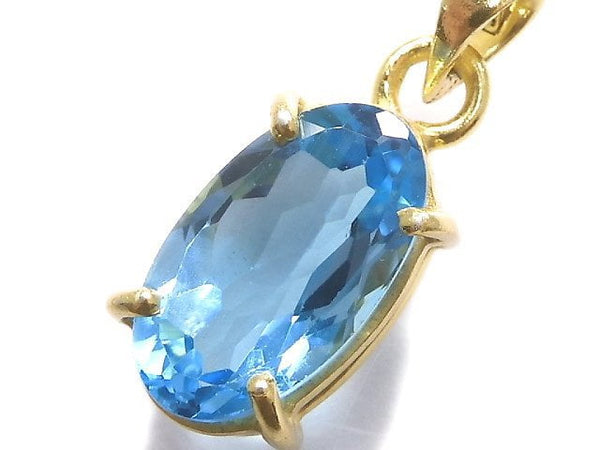 [Video][One of a kind] High Quality Swiss Blue Topaz AAA Pendant 18KGP NO.59