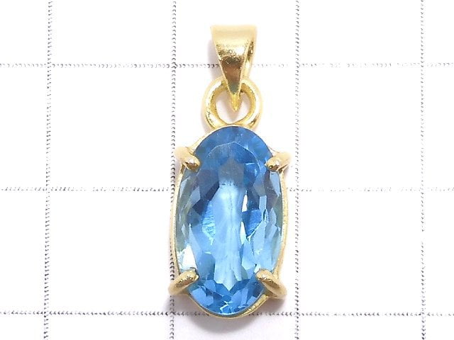 [Video][One of a kind] High Quality Swiss Blue Topaz AAA Pendant 18KGP NO.59