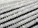 [Video]High Quality! Rainbow Moonstone AA Faceted Button Rondelle 4x4x2mm 1strand beads (aprx.15inch/37cm)