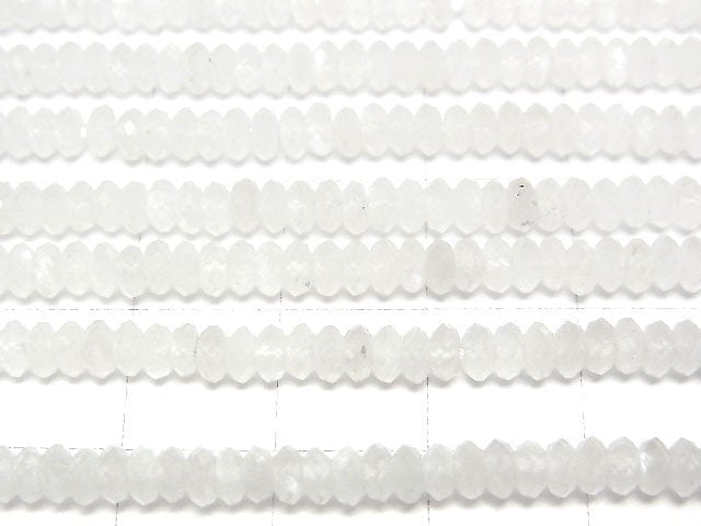 [Video]High Quality! Rainbow Moonstone AA Faceted Button Rondelle 4x4x2mm 1strand beads (aprx.15inch/37cm)