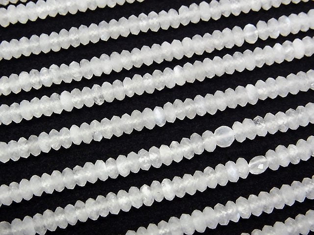 [Video]High Quality! Rainbow Moonstone AA Faceted Button Rondelle 4x4x2mm 1strand beads (aprx.15inch/37cm)