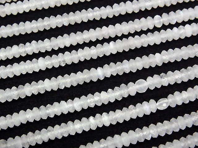 [Video]High Quality! Rainbow Moonstone AA Faceted Button Roundel 4x4x2mm 1strand beads (aprx.15inch/37cm)