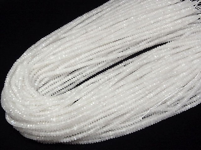 [Video]High Quality! Rainbow Moonstone AA Faceted Button Rondelle 4x4x2mm 1strand beads (aprx.15inch/37cm)