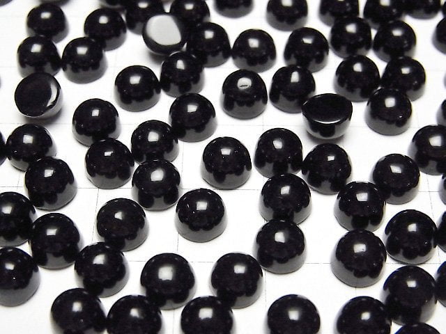 [Video]Morion Crystal Quartz AAA- Round Cabochon 6x6mm 4pcs