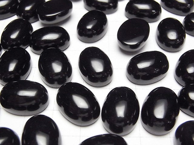 Morion Kristallquarz AAA- Oval Cabochon 18x13mm 2 Stück