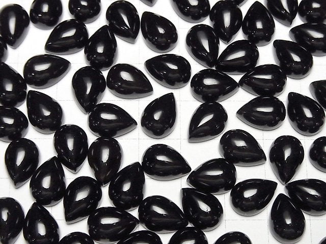 [Video]Morion Crystal Quartz AAA- Pear shape Cabochon 12x8mm 2pcs