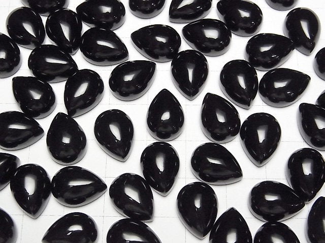 [Video]Morion Crystal Quartz AAA- Pear shape Cabochon 14x10mm 2pcs