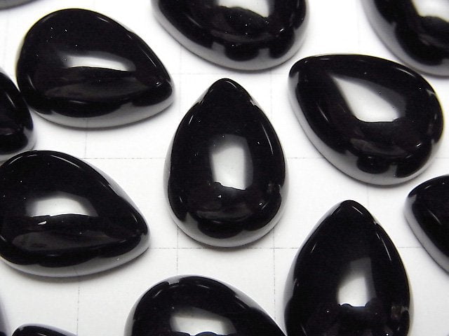 [Video]Morion Crystal Quartz AAA- Pear shape Cabochon 18x13mm 2pcs