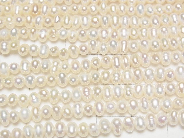 [Video] Fresh Water Pearl AA++ Potato 4-4.5mm White 1strand beads (aprx.14inch/34cm)