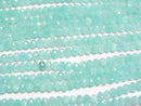 [Video] High Quality! Amazonite AA++ Faceted Button Rondelle 3.5x3.5x2.5mm 1strand beads (aprx.15inch/37cm)