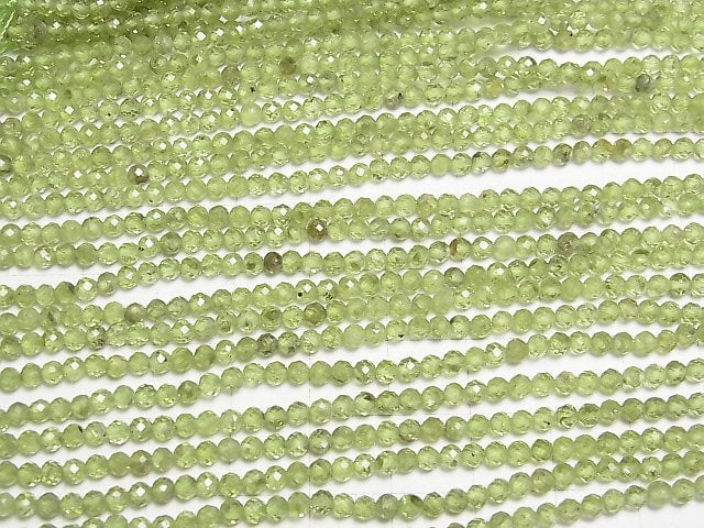 [Video]High Quality! Peridot AA Faceted Round 3mm 1strand beads (aprx.15inch/36cm)