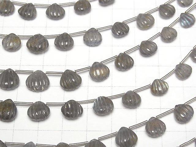 [Video]High Quality Labradorite AA++ Carved Chestnut 1strand beads (aprx.6inch/15cm)